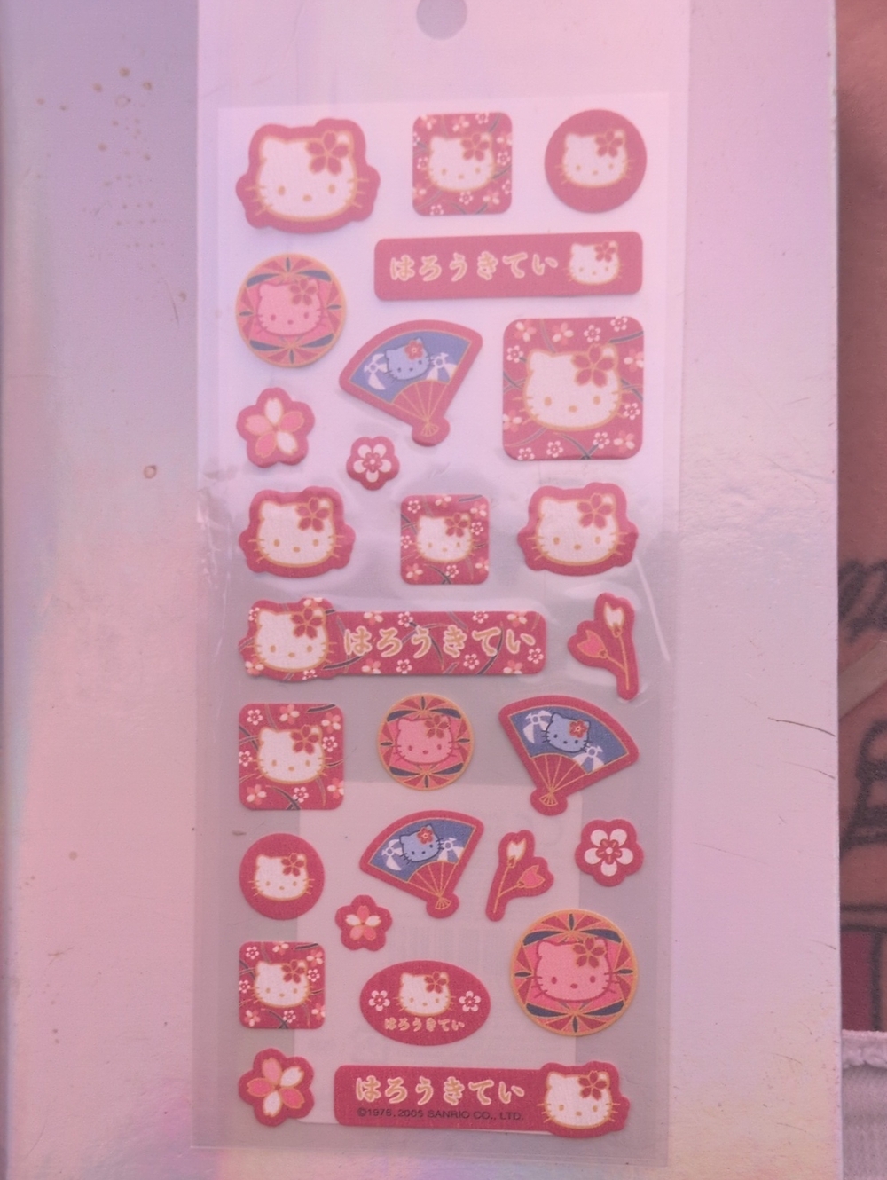 Sanrio Hello Kitty Pink and Blue Decorative Sticker Sheet